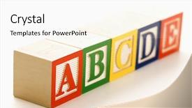  Presentation with abc - Amazing PPT layouts having alphabet blocks lined up backdrop and a  colored foreground