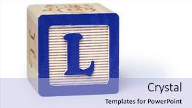  Presentation with block party - Slide set featuring alphabet blocks preschool - l block background and a light blue colored foreground