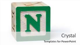  Presentation with concrete block - Slide set with alphabet blocks preschool - n block background and a white colored foreground