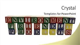  Presentation with wooden toy - Presentation theme enhanced with alphabet blocks spell out environmental background and a  colored foreground