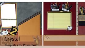  Presentation with scrapbook - PPT theme featuring alphabet border - back to school square frame background and a coral colored foreground