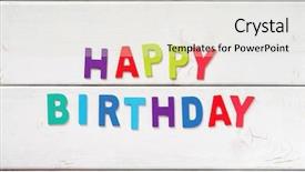  Presentation with alphabet border - Beautiful presentation design featuring alphabet border - colorful words happy birthday made backdrop and a sky blue colored foreground