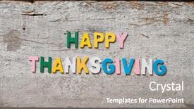  Presentation with alphabet border - Cool new slide deck with alphabet border - colorful words happy thanksgiving made backdrop and a gray colored foreground