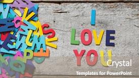  Presentation with alphabet border - Amazing presentation design having alphabet border - colorful words i love you backdrop and a gray colored foreground