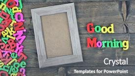  Presentation with bible all things work together for good - Amazing PPT layouts having alphabet border - good morning word on wooden backdrop and a gray colored foreground