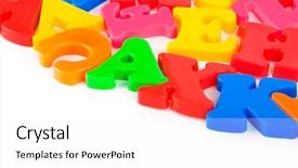  Presentation with alphabet border - Audience pleasing theme consisting of alphabet border - multicolored toy letters isolated backdrop and a white colored foreground