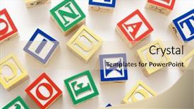  Presentation with alphabet - PPT theme consisting of alphabet-building-block-scattered background and a lemonade colored foreground