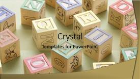  Presentation with alphabet - Audience pleasing slide deck consisting of alphabet-building-block-toys backdrop and a yellow colored foreground