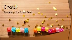  Presentation with gold stars - Theme with alphabet cubes with gold stars background and a coral colored foreground