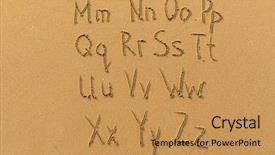  Presentation with alphabet - Audience pleasing slide deck consisting of alphabet drawn on the sand backdrop and a yellow colored foreground