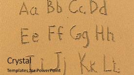  Presentation with alphabet - Theme with alphabet drawn on the sand background and a yellow colored foreground