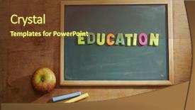  Presentation with education red - Theme featuring alphabet education on the blackboard background and a tawny brown colored foreground