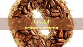  Presentation with alphabet - Slides having alphabet from coffee beans on fabric texture isolated on white background background and a tawny brown colored foreground