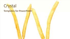  Presentation with french fries - PPT layouts with alphabet letter from french fries background and a cream colored foreground