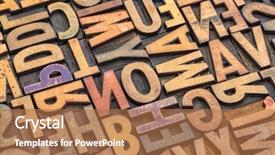  Presentation with color blocks - Audience pleasing PPT layouts consisting of alphabet letters - background of random vintage letterpress backdrop and a coral colored foreground