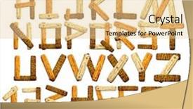  Presentation with white letters - Cool new presentation theme with alphabet - letters from bamboo boards isolated over white backdrop and a blonde colored foreground