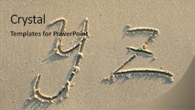  Presentation with alphabet - Amazing presentation having alphabet letters handwritten in sand backdrop and a coral colored foreground