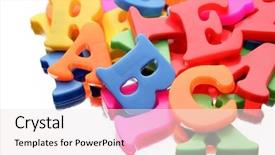  Presentation with white letters - Theme consisting of alphabet letters on white background background and a sky blue colored foreground