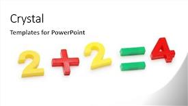  Presentation with math simple - Colorful slides enhanced with alphabet letters plastic - simple math example - isolated backdrop and a  colored foreground