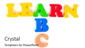  Presentation with abc - Presentation theme with alphabet letters plastic - words learn and abc isolated background and a white colored foreground