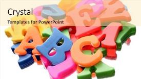  Presentation with alphabet - PPT theme having alphabet letters background and a blonde colored foreground