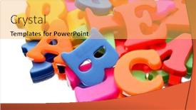  Presentation with alphabet - Colorful theme enhanced with jumbled - alphabet letters backdrop and a yellow colored foreground