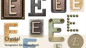  Presentation with alphabet - Theme having alphabet made of wood metal background and a lemonade colored foreground