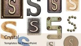  Presentation with alphabet - Colorful PPT theme enhanced with alphabet made of wood metal backdrop and a lemonade colored foreground