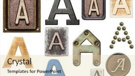  Presentation with alphabet - Amazing slide set having alphabet made of wood metal backdrop and a lemonade colored foreground