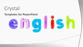  Presentation with english - Colorful presentation theme enhanced with alphabet-magnets-spelling-english-over backdrop and a white colored foreground