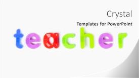  Presentation with alphabet - Presentation theme featuring alphabet-magnets-spelling-teacher-over background and a white colored foreground