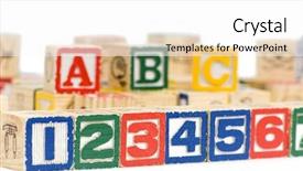 Presentation with future education - Cool new slide deck with alphabet numbers - wooden blocks spell out your backdrop and a white colored foreground