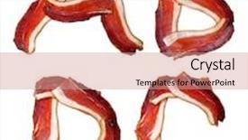  Presentation with alphabet - Presentation design having alphabet-of-prosciutto-ham background and a coral colored foreground