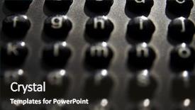  Presentation with alphabet - Colorful presentation design enhanced with alphabet on the keyboard abcde backdrop and a dark gray colored foreground