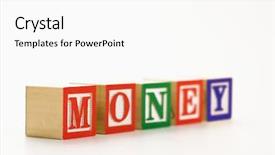  Presentation with building blocks - Amazing slides having alphabet toy building blocks spelling the word money backdrop and a white colored foreground