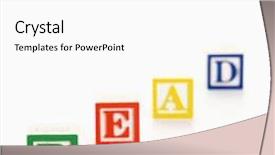  Presentation with building blocks - Cool new PPT theme with alphabet toy building blocks spelling the word read backdrop and a white colored foreground