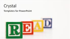  Presentation with building blocks - Slides enhanced with alphabet toy building blocks spelling the word read background and a white colored foreground