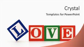  Presentation with building blocks - Beautiful slide deck featuring alphabet toy building blocks spelling the word love backdrop and a white colored foreground