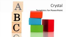  Presentation with abc - PPT layouts featuring alphabet with abc in blocs and colors background and a sky blue colored foreground