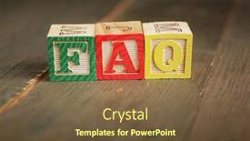  Presentation with alphabet - PPT theme enhanced with alphabet wood blocks forming the word faq background and a tawny brown colored foreground