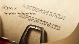  Presentation with alphabet - PPT theme having alphabet-written-with-a-typewriter background and a lemonade colored foreground