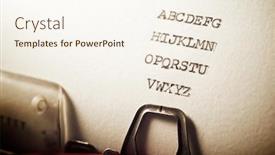  Presentation with alphabet - PPT theme having alphabet-written-with-a-typewriter background and a cream colored foreground