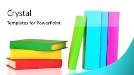  Presentation with archive - Cool new presentation theme with alphabetical archive - books isolated on white backdrop and a  colored foreground