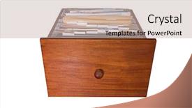  Presentation with file drawer - Cool new presentation design with alphabetical archive - file cabinet drawer isolated backdrop and a soft green colored foreground