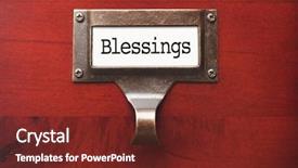  Presentation with archive - PPT theme featuring alphabetical archive - lustrous wooden cabinet with blessings background and a tawny brown colored foreground