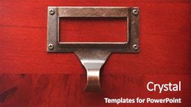  Presentation with cabinet - Theme consisting of alphabetical archive - lustrous wooden card file cabinet background and a tawny brown colored foreground