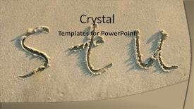  Presentation with footprints and sand beach - Presentation featuring alphabets words - alphabet letters handwritten in sand background and a coral colored foreground