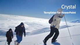  Presentation with expedition - Amazing PPT theme having alpine expedition climbing mt sar backdrop and a teal colored foreground