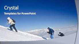  Presentation with expedition - Colorful PPT theme enhanced with alpine expedition climbing mt sar backdrop and a ocean colored foreground