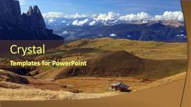  Presentation with europe - Slide deck having alpine-fields-of-seiser-alm background and a tawny brown colored foreground